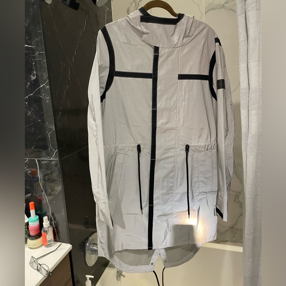MENS CK CALVIN KLEIN 3M REFLECTIVE FISHTAIL PARKA JACKET SAMPLE MENS SZ M